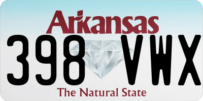 AR license plate 398VWX