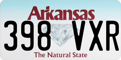 AR license plate 398VXR