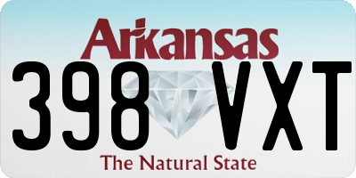 AR license plate 398VXT