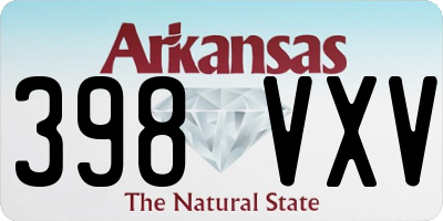 AR license plate 398VXV
