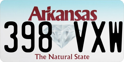 AR license plate 398VXW