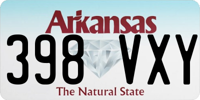 AR license plate 398VXY