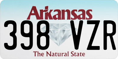 AR license plate 398VZR