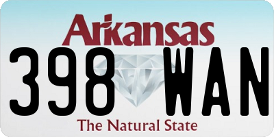 AR license plate 398WAN