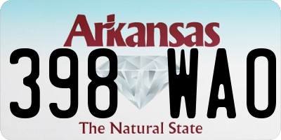 AR license plate 398WAO