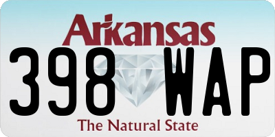 AR license plate 398WAP