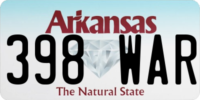 AR license plate 398WAR