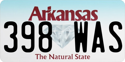 AR license plate 398WAS