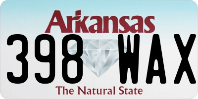 AR license plate 398WAX