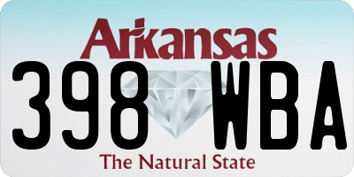 AR license plate 398WBA