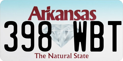 AR license plate 398WBT