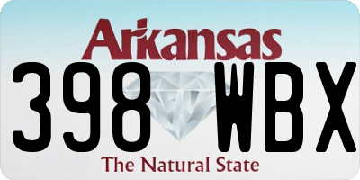 AR license plate 398WBX