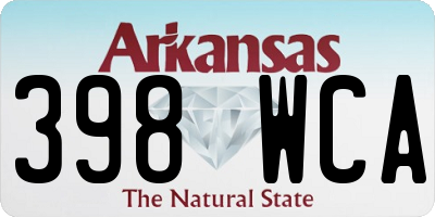 AR license plate 398WCA