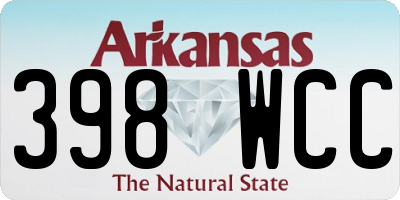 AR license plate 398WCC