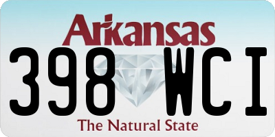 AR license plate 398WCI