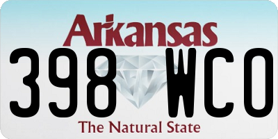 AR license plate 398WCO