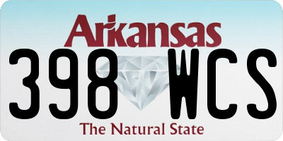 AR license plate 398WCS