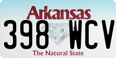 AR license plate 398WCV