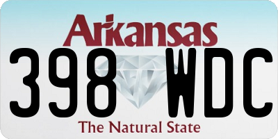 AR license plate 398WDC