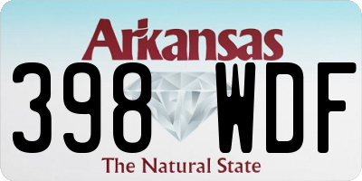 AR license plate 398WDF