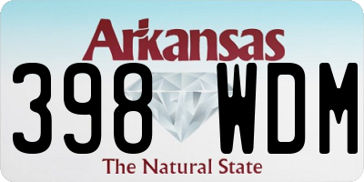AR license plate 398WDM