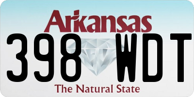 AR license plate 398WDT