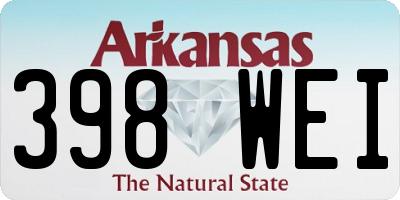 AR license plate 398WEI