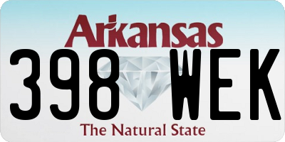 AR license plate 398WEK