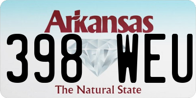 AR license plate 398WEU