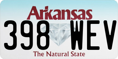 AR license plate 398WEV