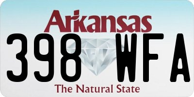 AR license plate 398WFA