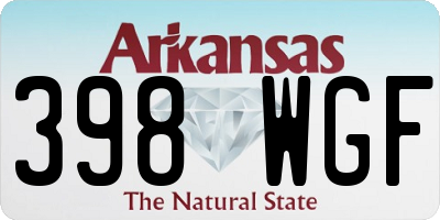 AR license plate 398WGF
