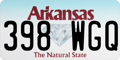 AR license plate 398WGQ