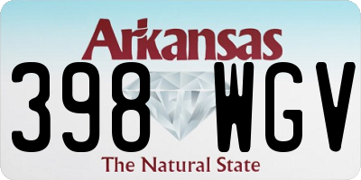 AR license plate 398WGV