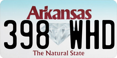 AR license plate 398WHD