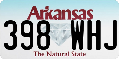 AR license plate 398WHJ