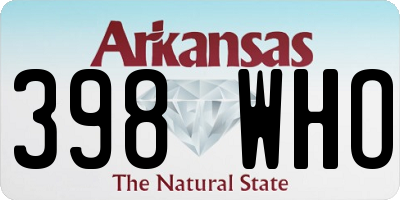 AR license plate 398WHO