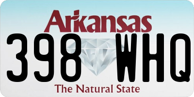 AR license plate 398WHQ