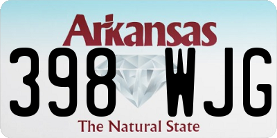 AR license plate 398WJG