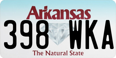 AR license plate 398WKA
