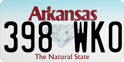 AR license plate 398WKO