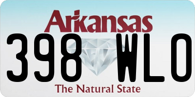 AR license plate 398WLO
