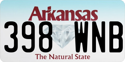 AR license plate 398WNB