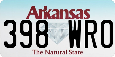 AR license plate 398WRO