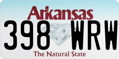 AR license plate 398WRW