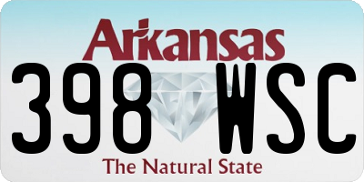 AR license plate 398WSC