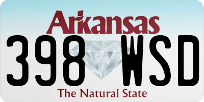 AR license plate 398WSD