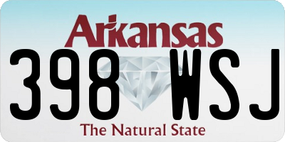 AR license plate 398WSJ