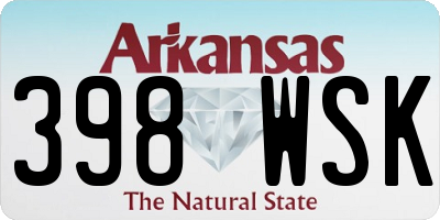 AR license plate 398WSK