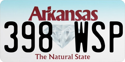 AR license plate 398WSP